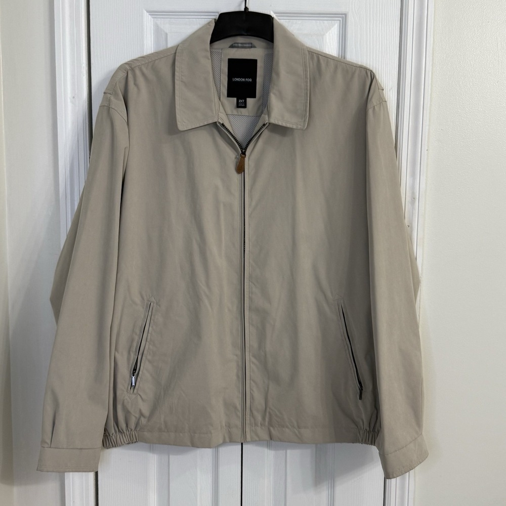 London‎ Fog Mens Bomber Jacket 2XT Tan Limited Edition Collar Full Zip Insulated